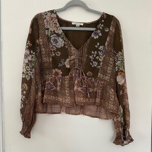 Floral Brown Blouse